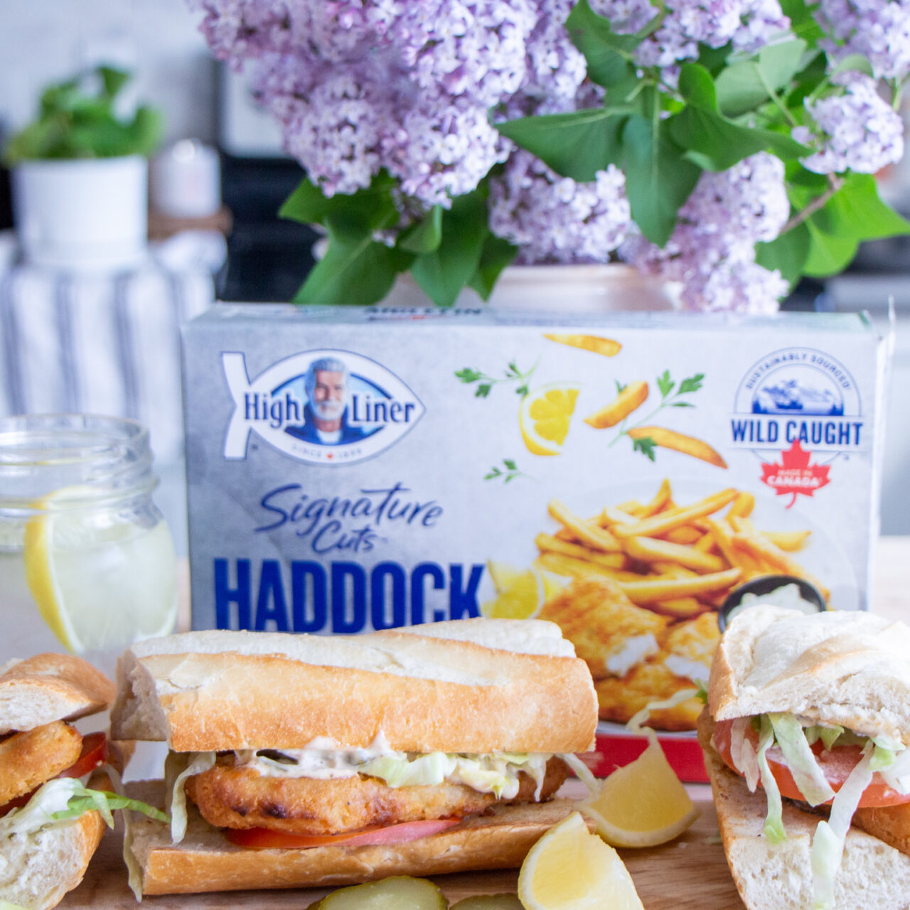 High Liner's Signature Cuts® English Style Battered Haddock Fillets Po’ Boy Sandwich with Cajun Sauce